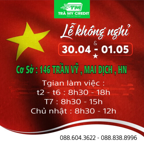 Trà My Credit làm việc không nghỉ lễ