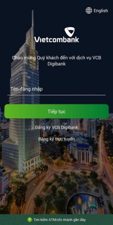 cập nhật sinh trắc học trên ứng dụng Vietcombank