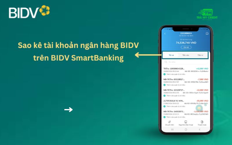 sao kê ngân hàng BIDV