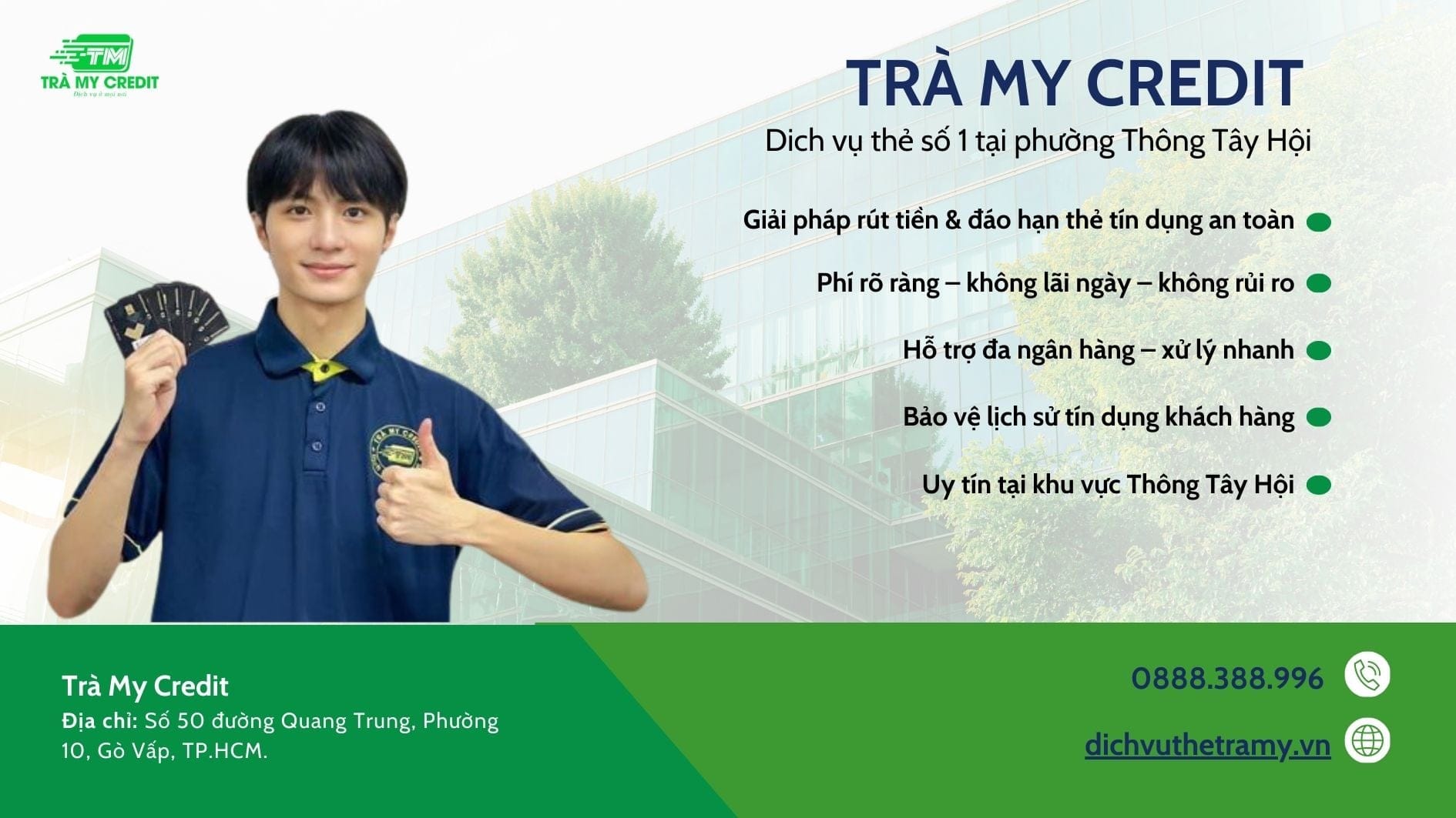 Rút tiền và đáo hạn thẻ tín dụng phường Thông Tây Hội quận Gò Vấp – giải pháp tài chính ngắn hạn